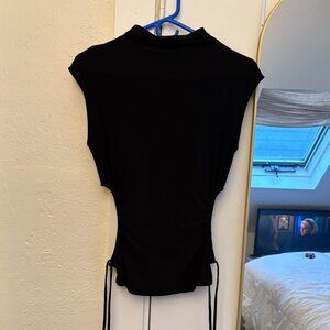 Open Edit Mock Neck Tank Top - Black, XS